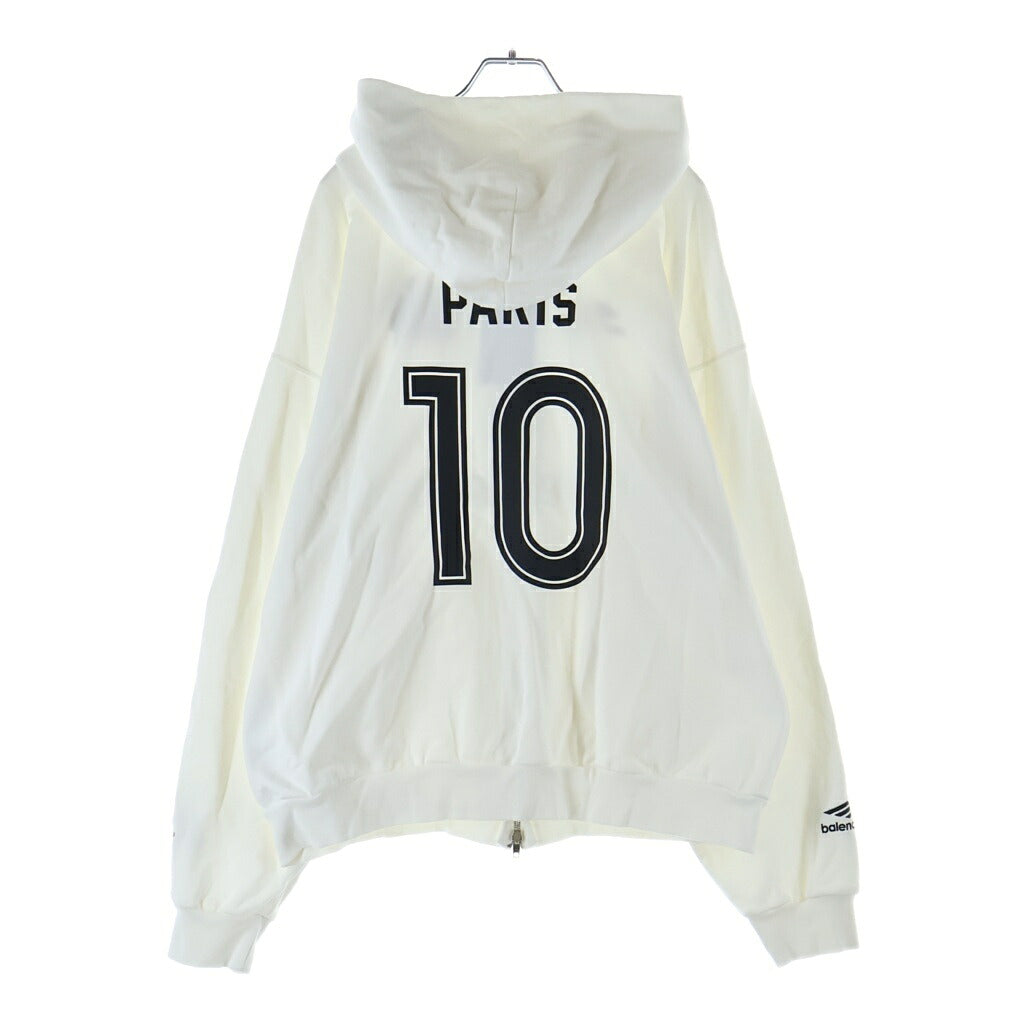 BALENCIAGA(バレンシアガ) Paris Soccer ジップアップ フーディー パーカー コットン ホワイト 744457