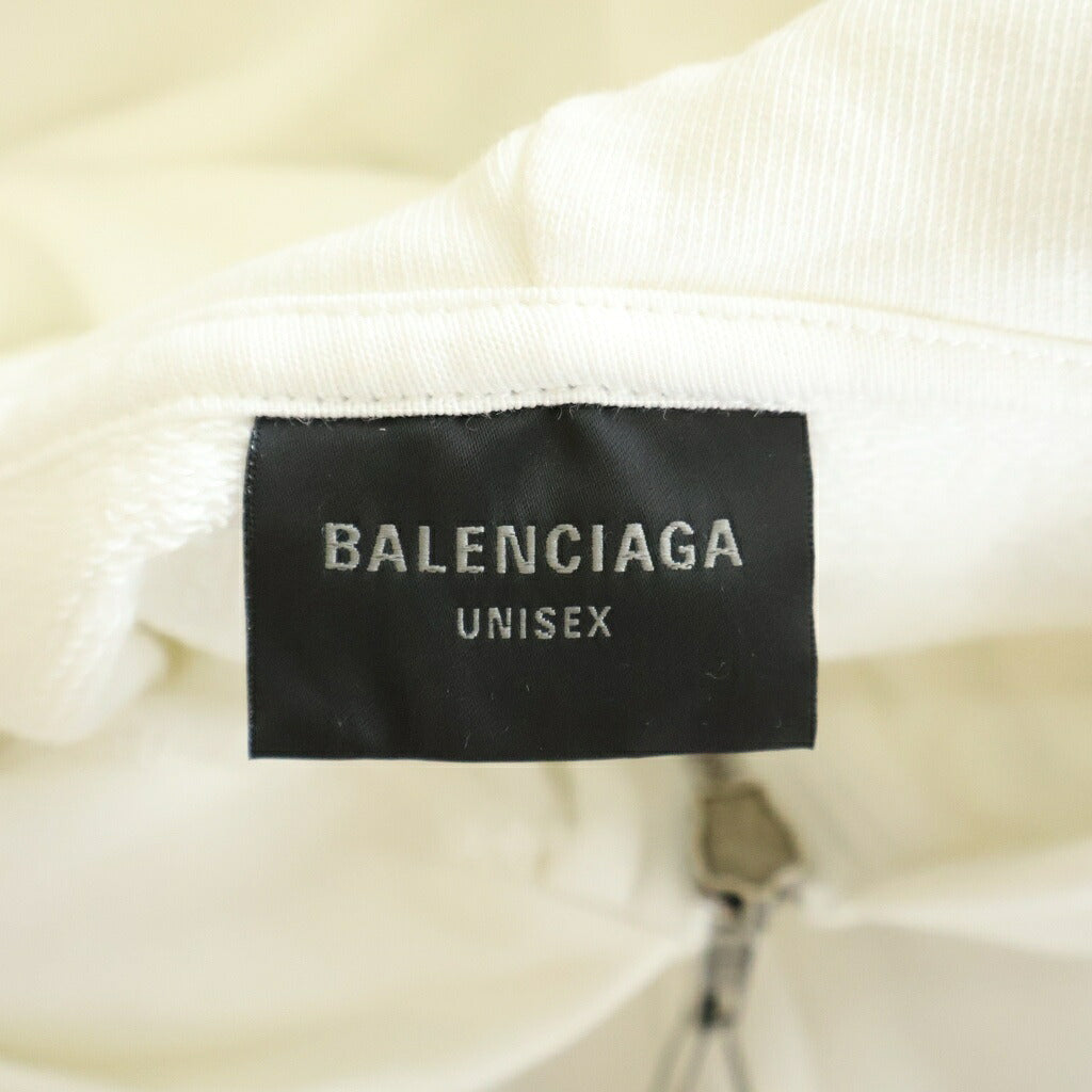 BALENCIAGA(バレンシアガ) Paris Soccer ジップアップ フーディー パーカー コットン ホワイト 744457