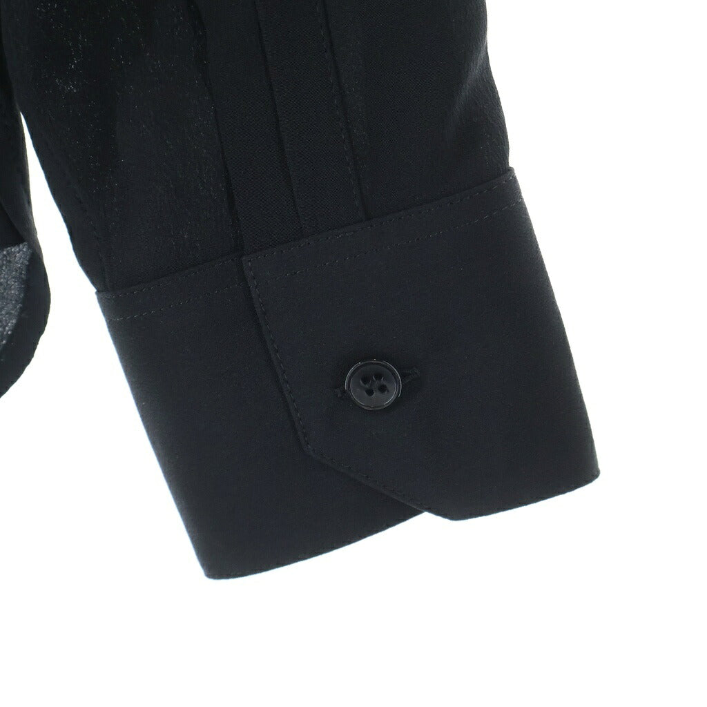 SAINT LAURENT PARIS(サンローランパリ) Uniform Shirt ユニフォーム 長袖シルクシャツ ブラック 636994