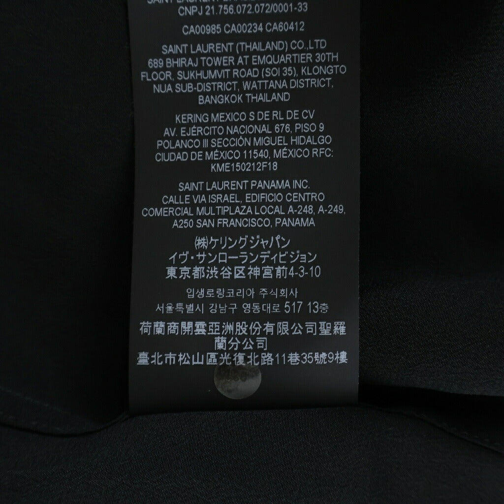 SAINT LAURENT PARIS(サンローランパリ) Uniform Shirt ユニフォーム 長袖シルクシャツ ブラック 636994