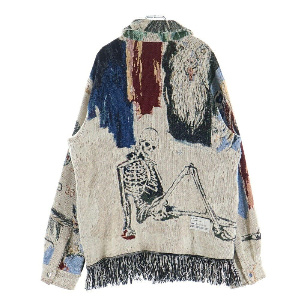 AMIRI(アミリ) Tapestry Blood 38 SHIRT タペストリー ブラッド ジャガード総柄 長袖シャツ ジャケット ベージュ