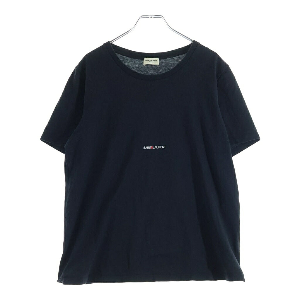 SAINT LAURENT PARIS(サンローランパリ) ロゴプリント クルーネック 半袖 Tシャツ カットソー ブラック 464572