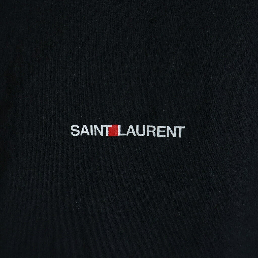 SAINT LAURENT PARIS(サンローランパリ) ロゴプリント クルーネック 半袖 Tシャツ カットソー ブラック 464572