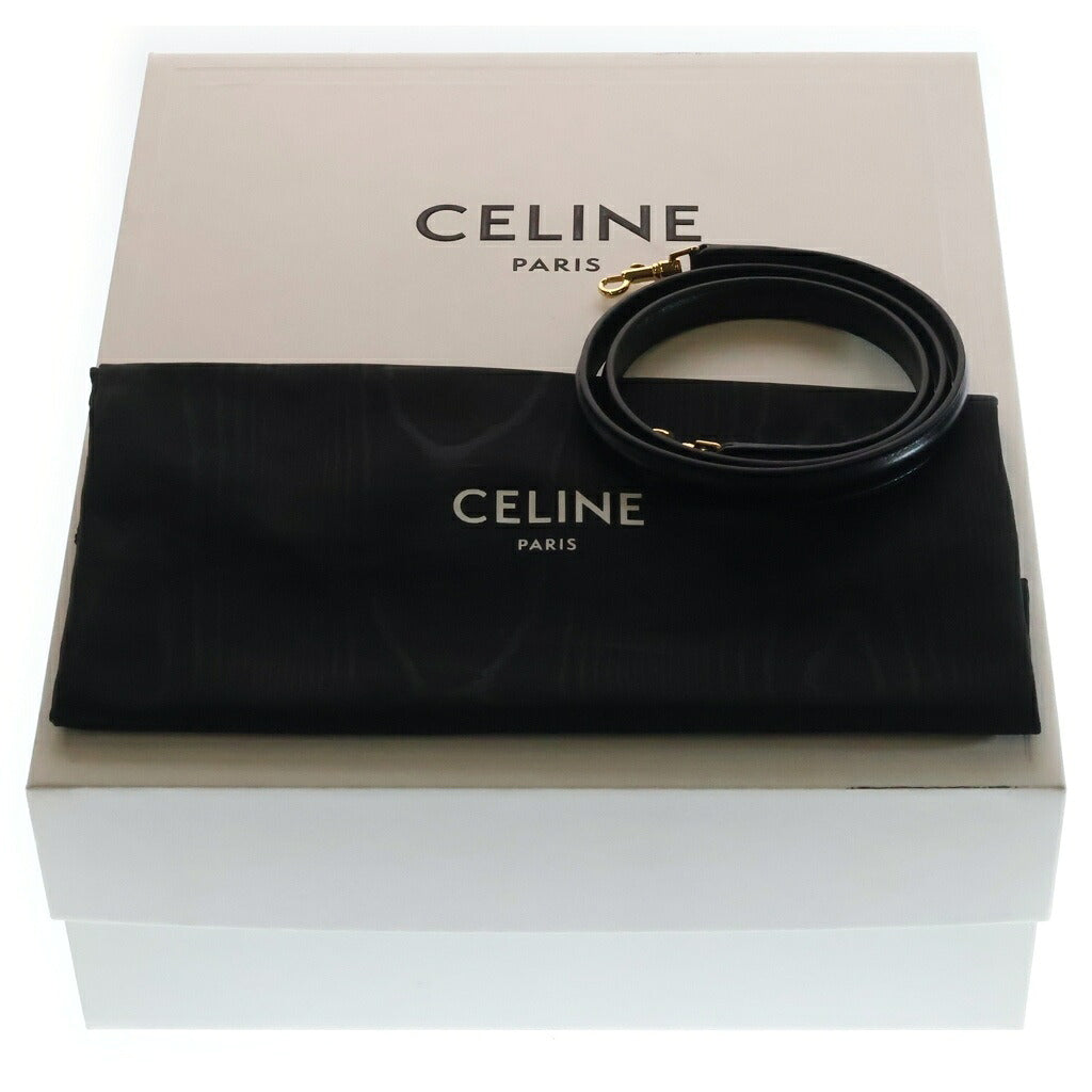 CELINE(セリーヌ) ミニ セーズ 16 2WAYハンドバッグ ショルダーバッグ ブラック レザー ゴールド金具