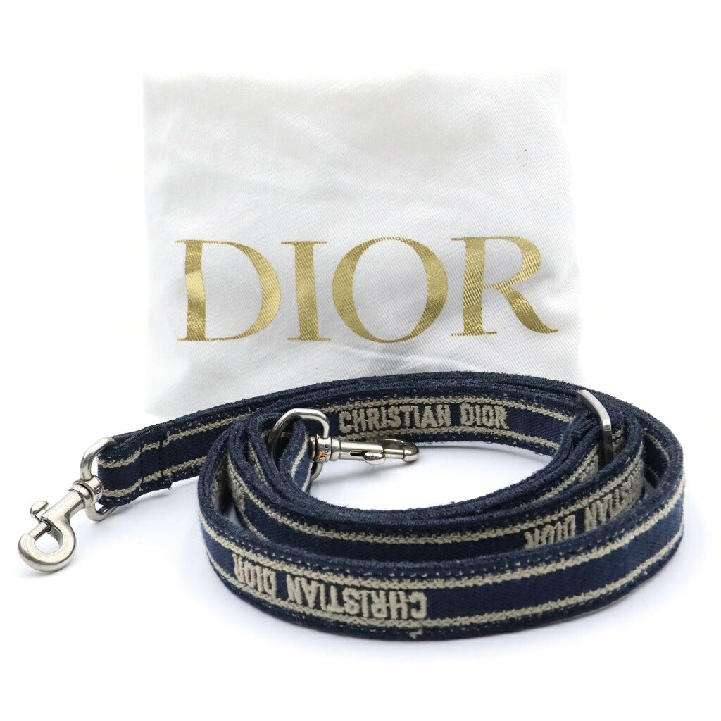 Christian Dior(クリスチャンディオール) オブリーク バニティバッグ スモール 2WAYハンドバッグ ショルダーバッグ ネイビー キャンバス シルバー金具