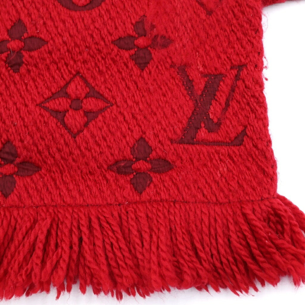LOUIS VUITTON(ルイヴィトン) エシャルプ・ロゴマニア LVロゴ フリンジマフラー レッド M72432