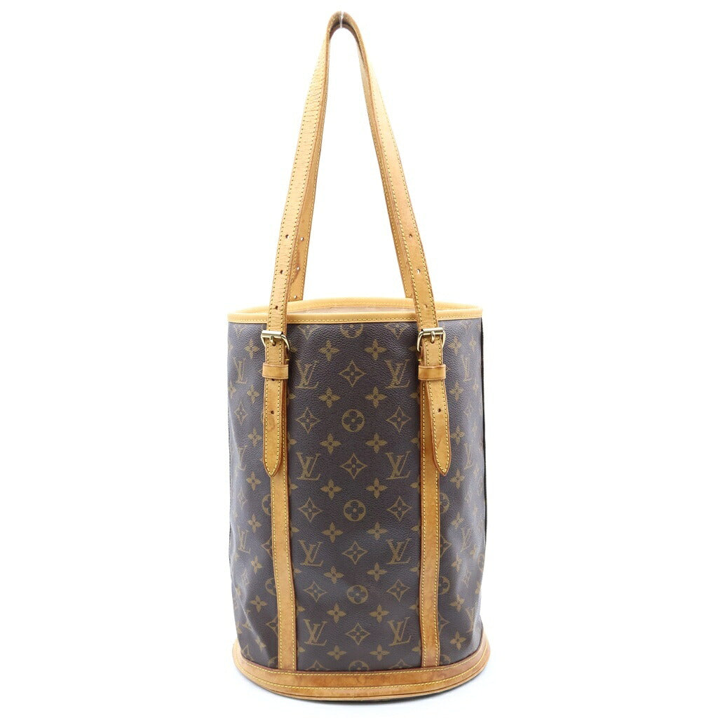 LOUIS VUITTON(ルイヴィトン) モノグラム バケットGM ハンドバッグ トートバッグ ブラウン レザー×PVC M42236 ゴールド金具