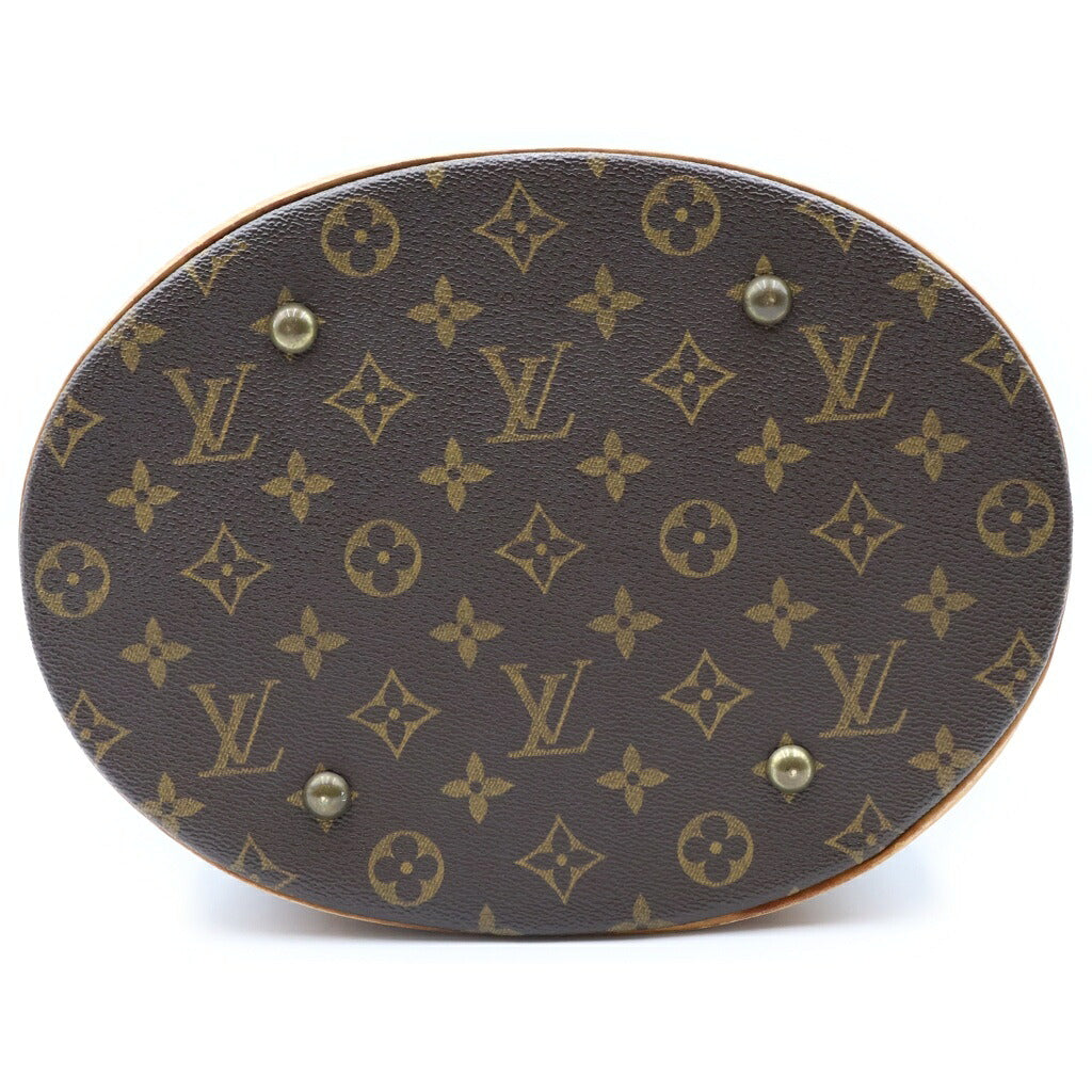 LOUIS VUITTON(ルイヴィトン) モノグラム バケットGM ハンドバッグ トートバッグ ブラウン レザー×PVC M42236 ゴールド金具