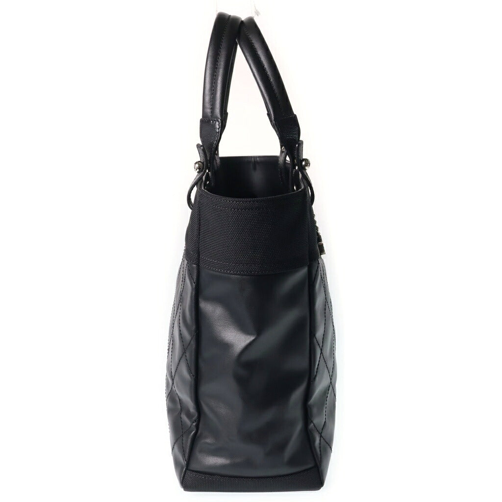 CHANEL(シャネル) パリビアリッツ MM ハンドバッグ トートバッグ ブラック レザー コーティングキャンバス 17番台 A34209 シルバー金具