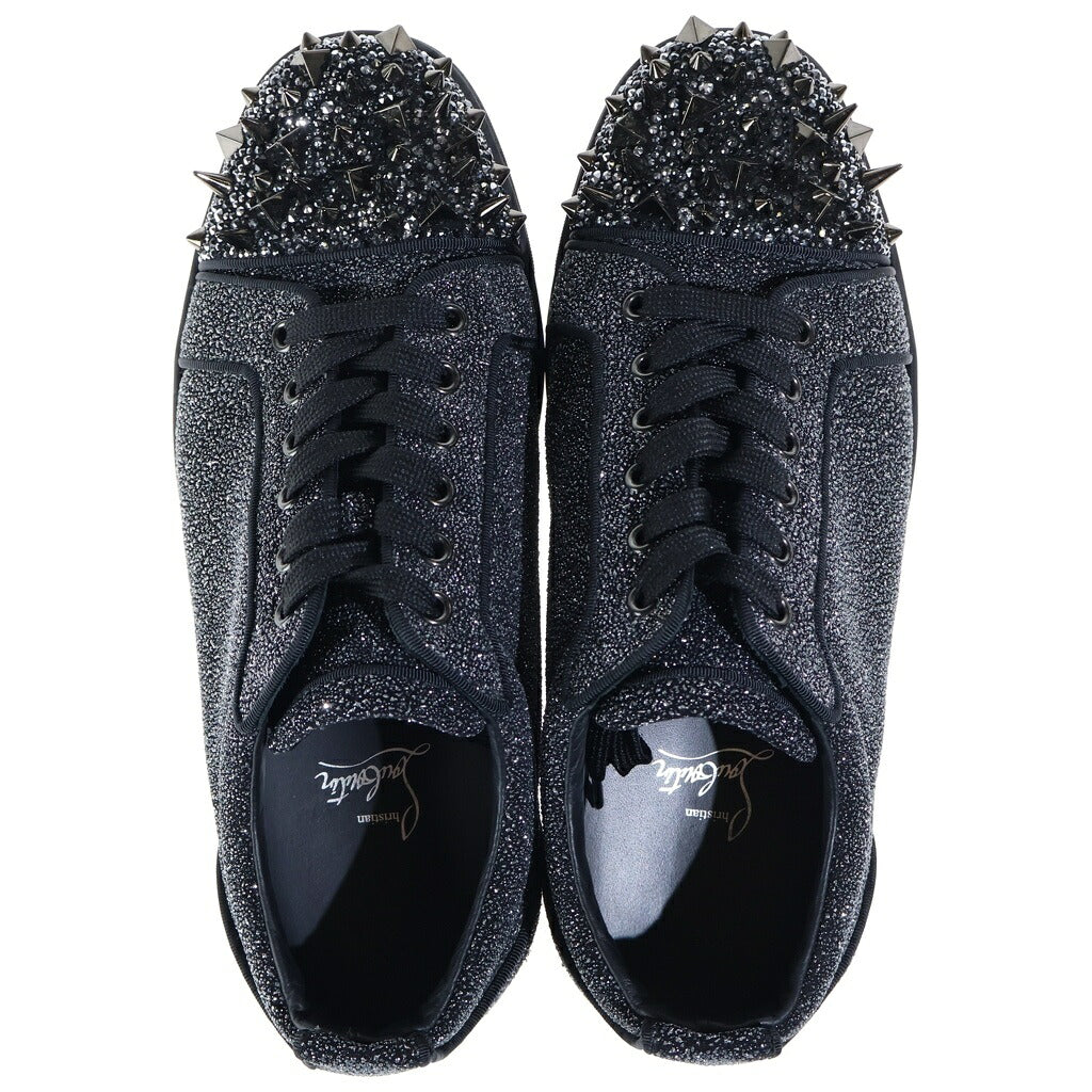CHRISTIAN LOUBOUTIN(クリスチャンルブタン) スタッズグリッター ラメ ローカットスニーカー ブラック