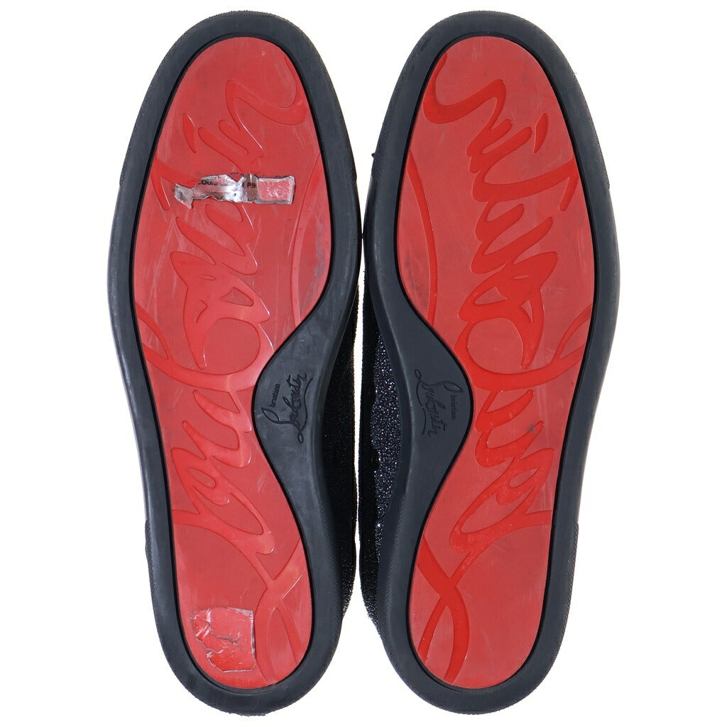 CHRISTIAN LOUBOUTIN(クリスチャンルブタン) スタッズグリッター ラメ ローカットスニーカー ブラック