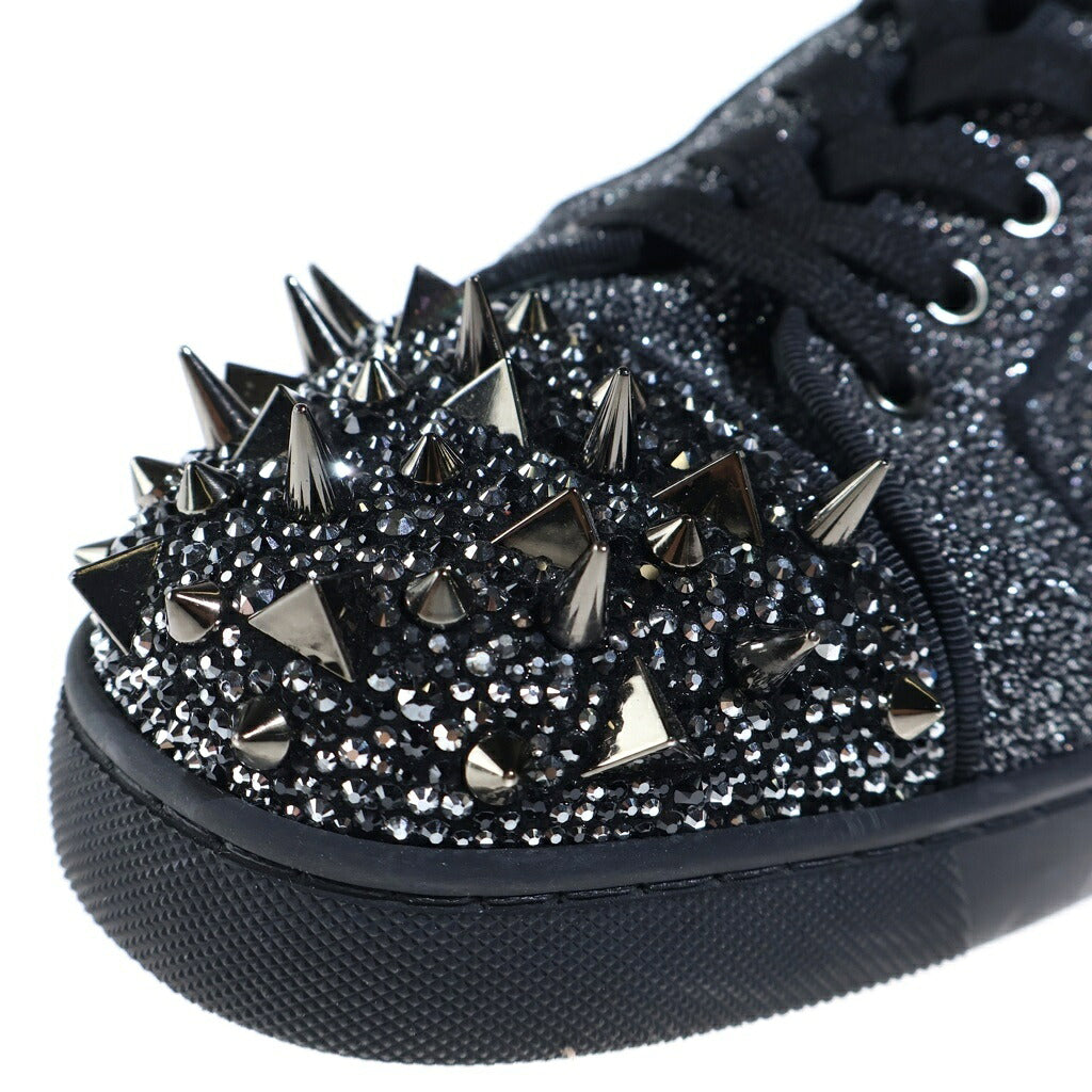 CHRISTIAN LOUBOUTIN(クリスチャンルブタン) スタッズグリッター ラメ ローカットスニーカー ブラック