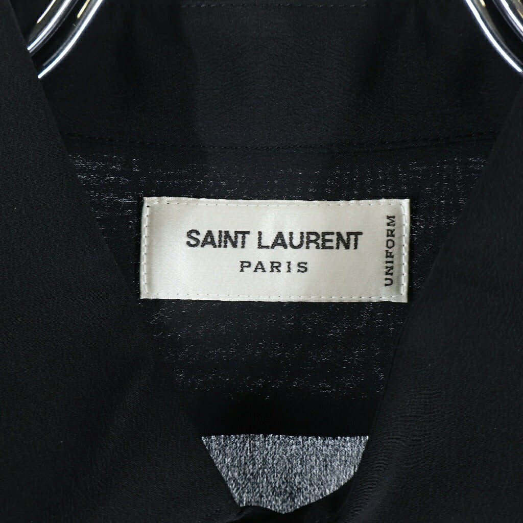 SAINT LAURENT PARIS(サンローランパリ) ユニフォーム 長袖シルクシャツ ブラック 636994