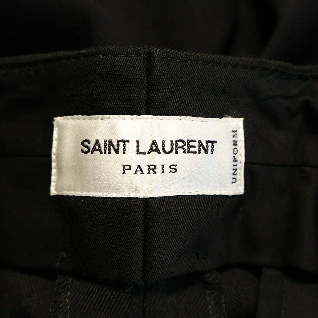 SAINT LAURENT PARIS(サンローランパリ) ユニフォーム ウールパンツ スラックスパンツ ブラック 637089