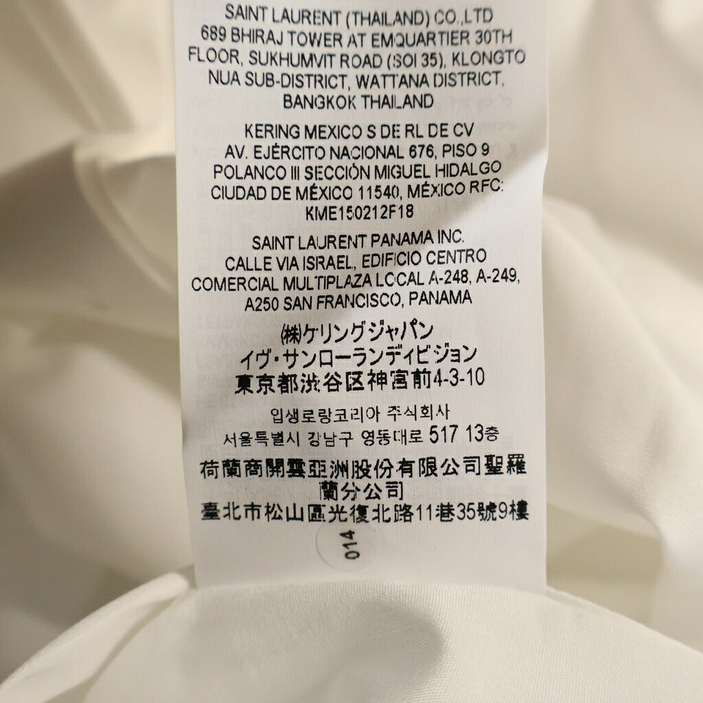 SAINT LAURENT PARIS(サンローランパリ) ユニフォーム プレーン コットン長袖シャツ ホワイト 638427