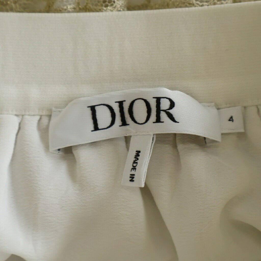 Christian Dior(クリスチャンディオール) スカート キッズ カナージュ コットン ホワイト/ゴールド レディース