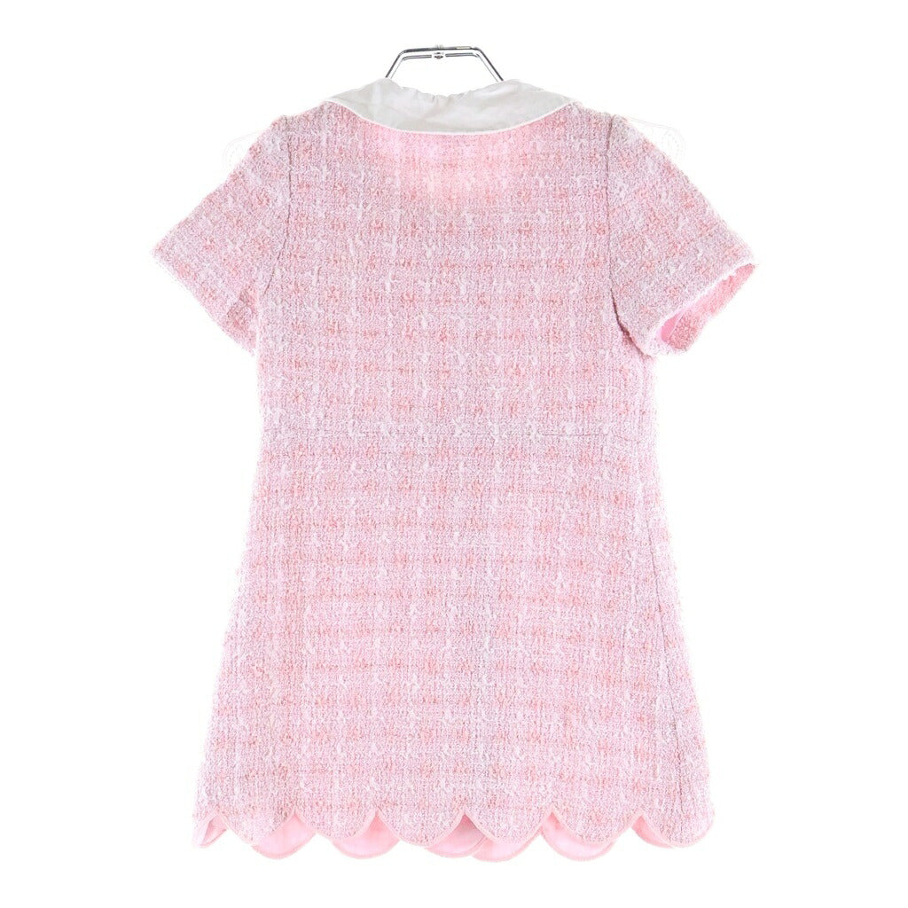 NO BRAND(ノーブランド) Self-Portrait セルフポートレート ワンピース ドレス キッズ 半袖 コットン スエード ピンク レディース