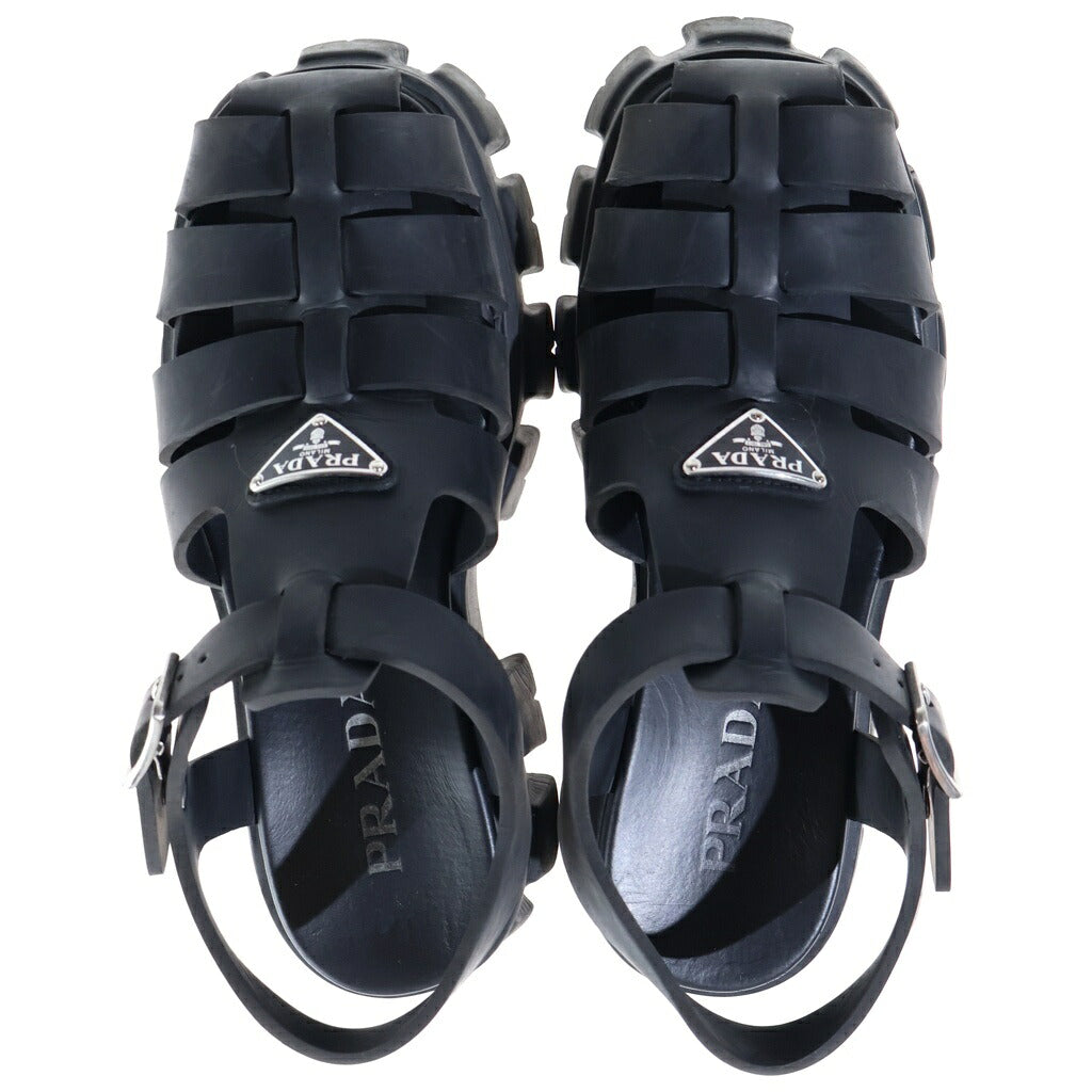 PRADA(プラダ) モノリス サンダル トライアングルロゴ ラバー ブラック 2X3083