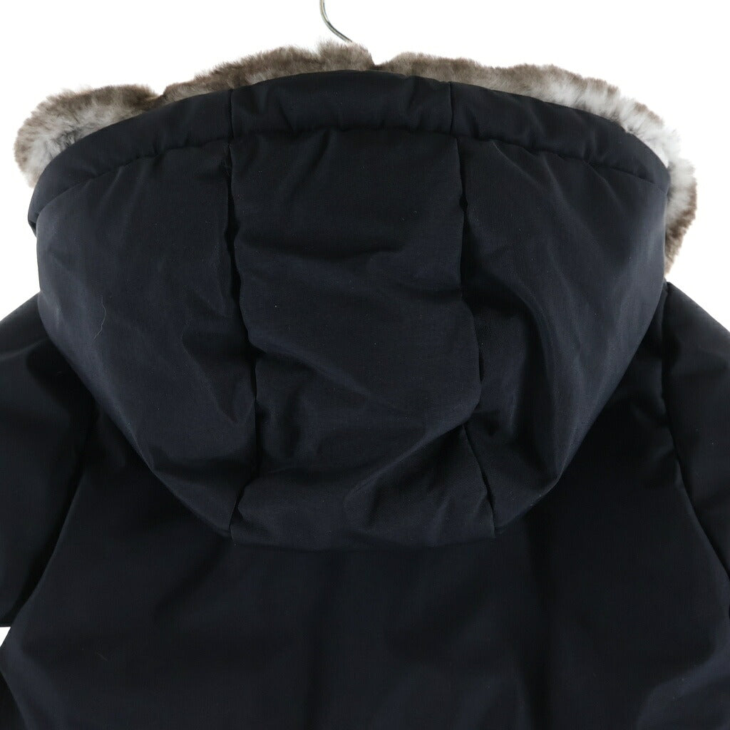 Christian Dior(クリスチャンディオール) ロゴ ダウン ジャケット ファー付き フーディ ブラック レディース