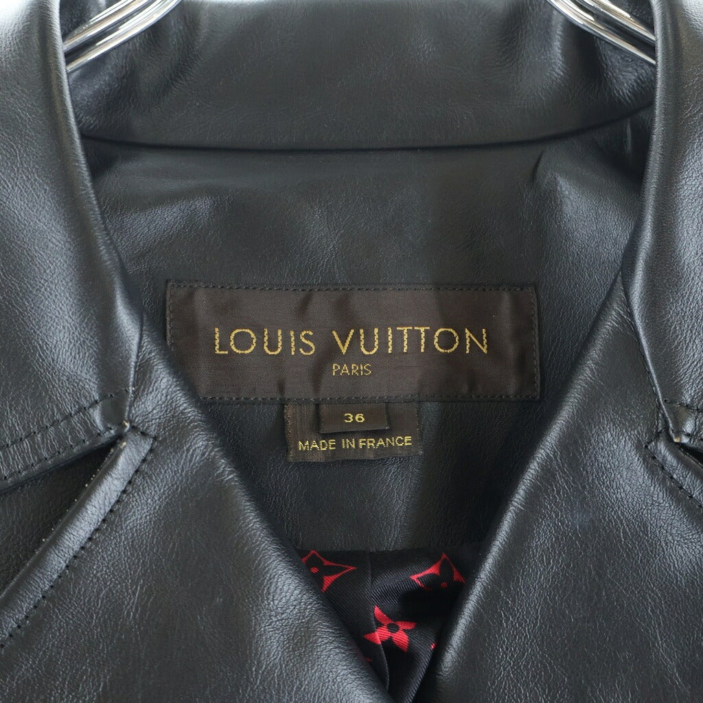 LOUIS VUITTON(ルイヴィトン) ライダース レザージャケット アウター モノグラム レザー シルク ブラック/レッド RWA161A LGA F9LJ12