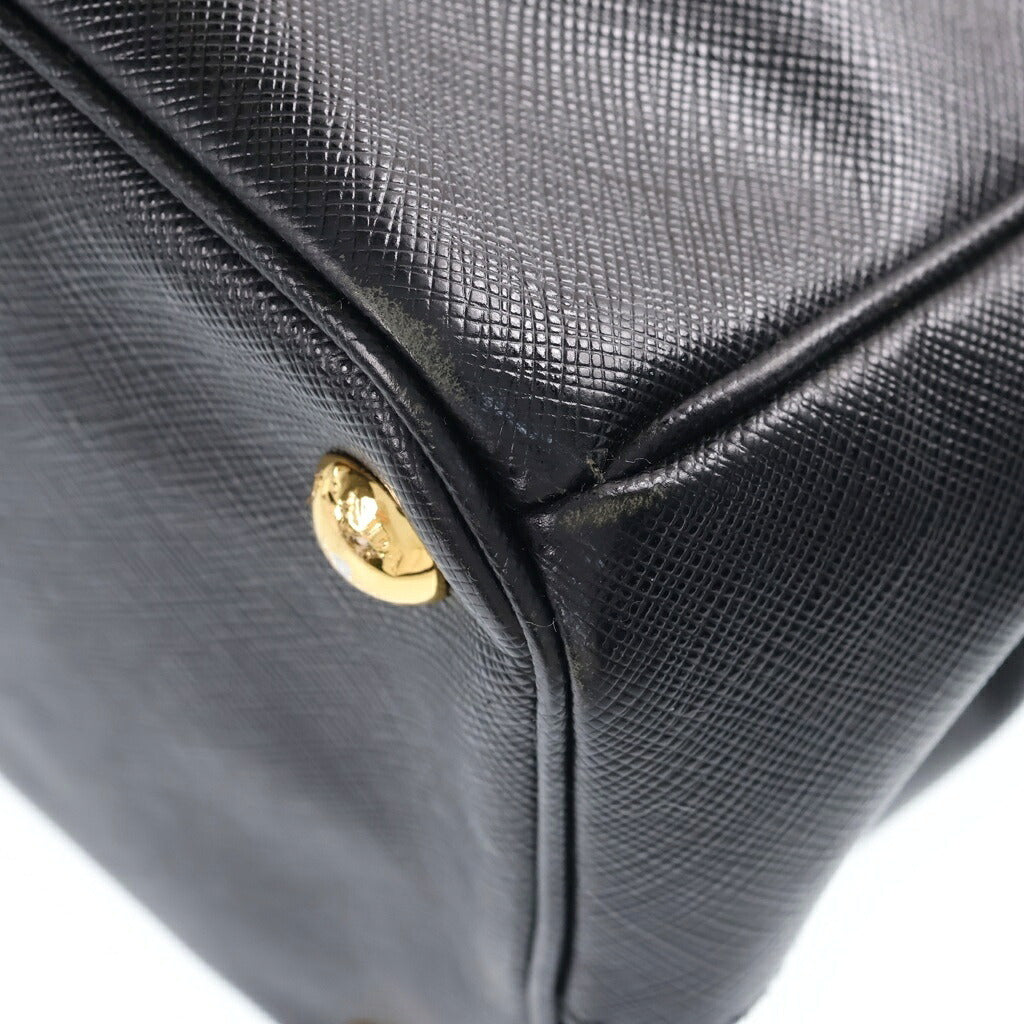 PRADA(プラダ) ガレリア ミディアム 2WAYハンドバッグ ショルダーバッグ ブラック サフィアーノ レザー BN2863 ゴールド金具
