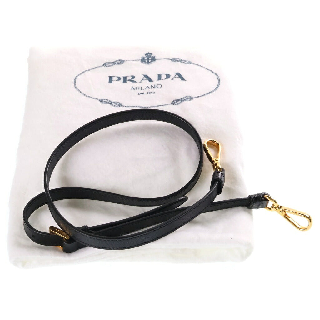 PRADA(プラダ) ガレリア ミディアム 2WAYハンドバッグ ショルダーバッグ ブラック サフィアーノ レザー BN2863 ゴールド金具