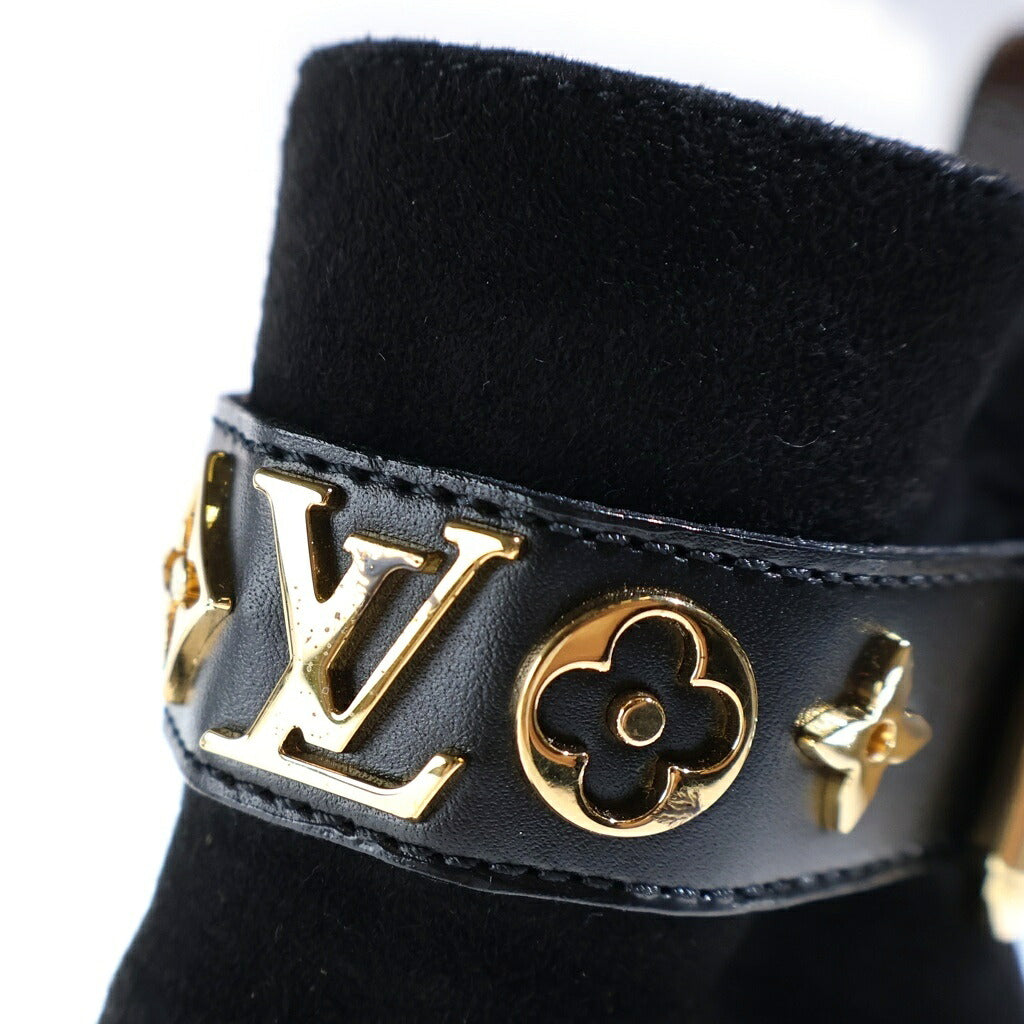 LOUIS VUITTON(ルイヴィトン) シルエット ライン アンクル ショートブーツ モノグラム スエード ブラック M12963