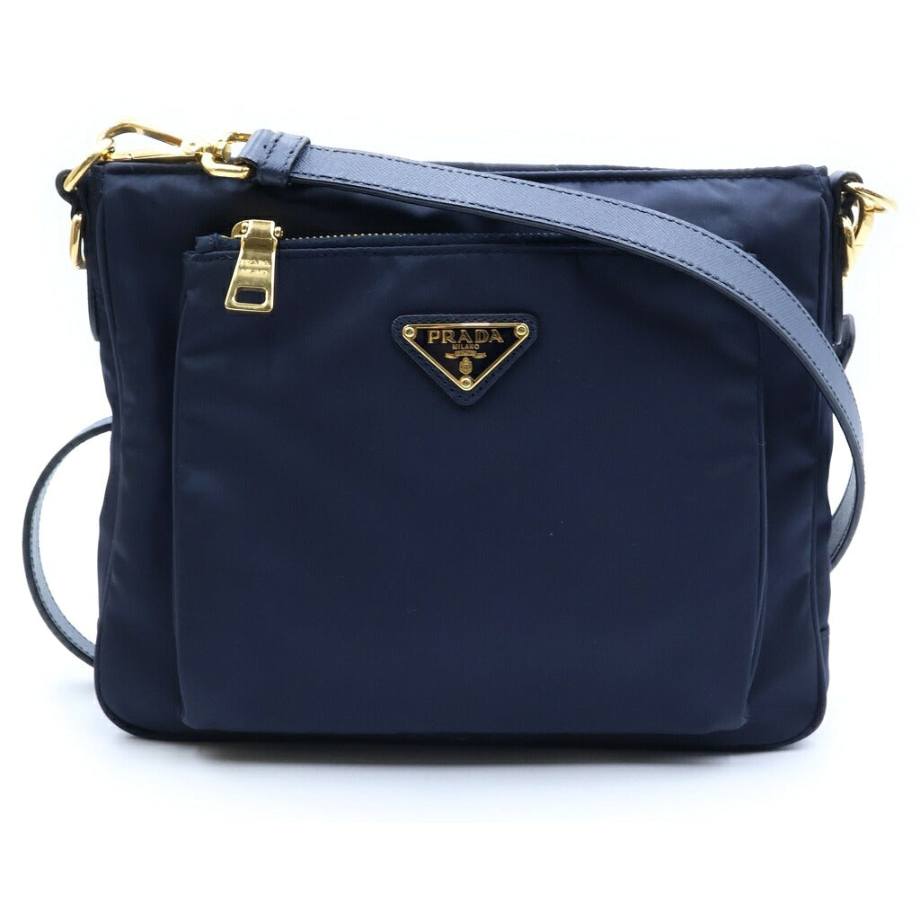 PRADA(プラダ) テスート ナイロンショルダーバッグ ネイビー BT0693 ゴールド金具
