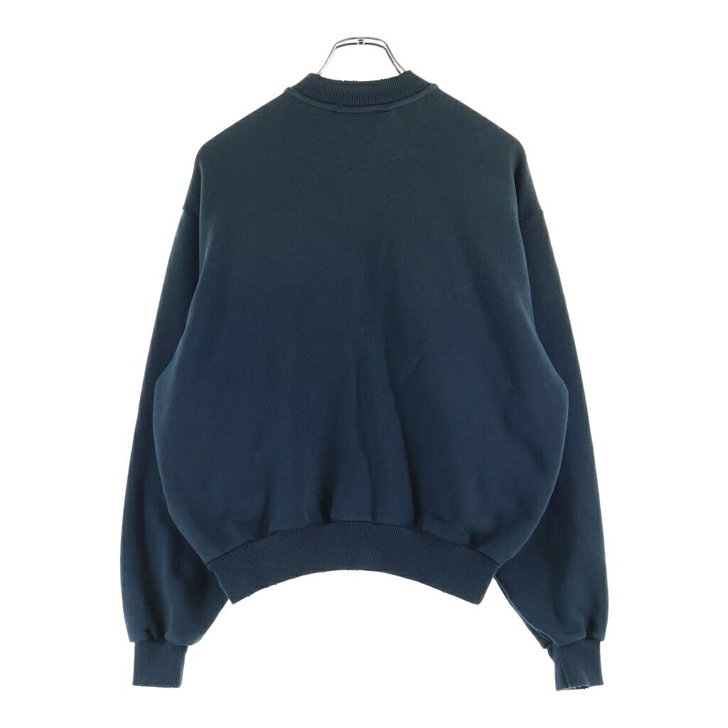Acne Studios(アクネ ストゥディオズ) ジップ ロゴ スウェット 長袖 コットン ネイビー