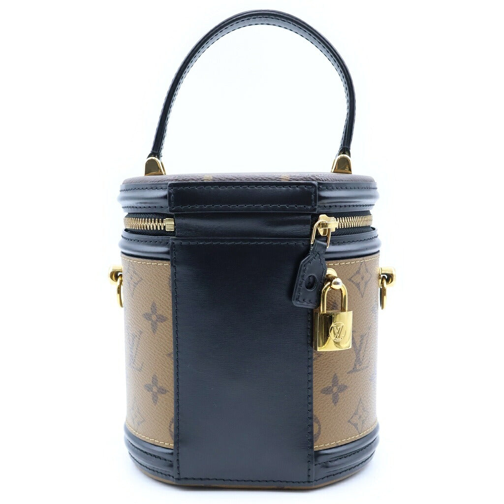 LOUIS VUITTON(ルイヴィトン) モノグラムリバース カンヌ 2WAYハンドバッグ ショルダーバッグ ブラウン×ブラック レザー×PVC M43986 ゴールド金具