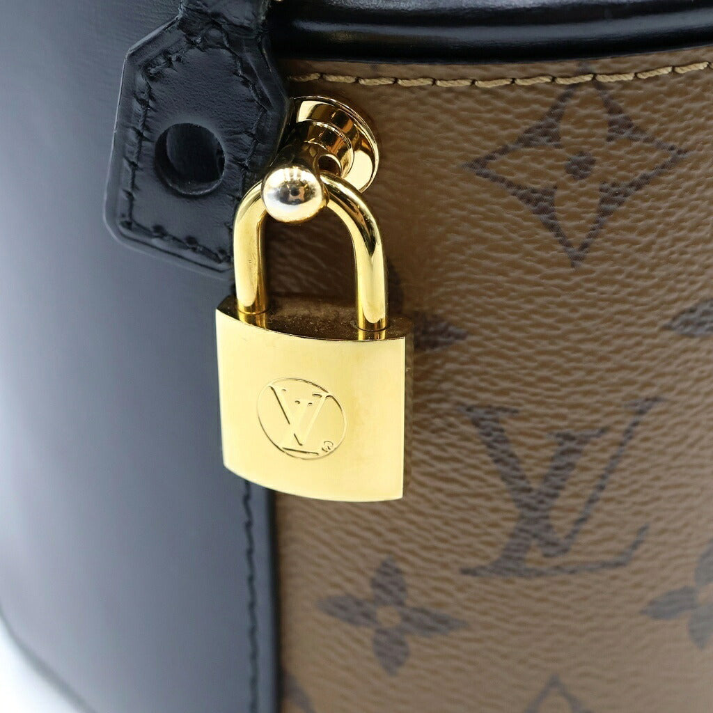 LOUIS VUITTON(ルイヴィトン) モノグラムリバース カンヌ 2WAYハンドバッグ ショルダーバッグ ブラウン×ブラック レザー×PVC M43986 ゴールド金具