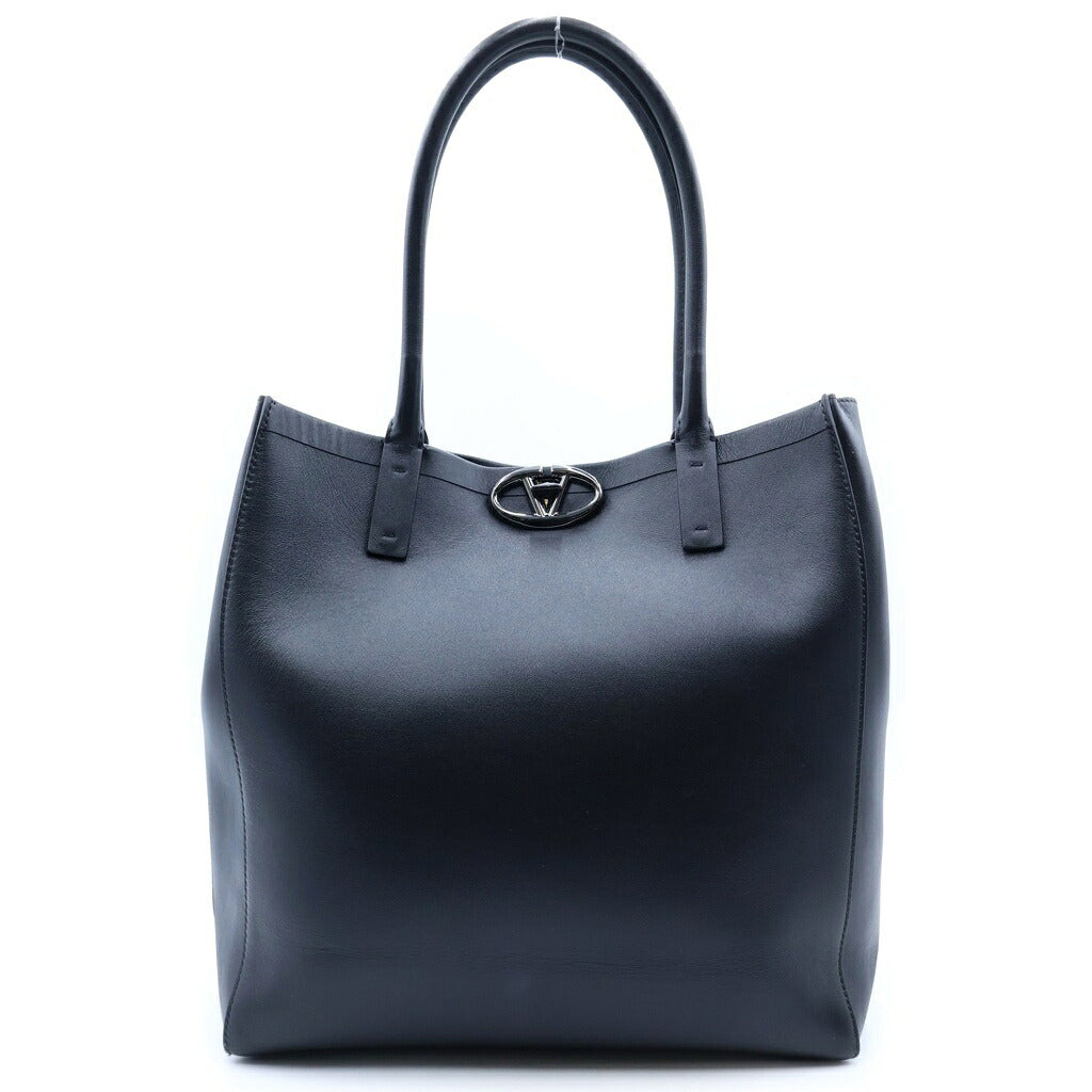 VALENTINO GARAVANI(ヴァレンチノガラヴァーニ) VTロゴ シグネチャー トートバッグ ハンドバッグ ミディアム ブラック レザー 5Y0B0C97JHH