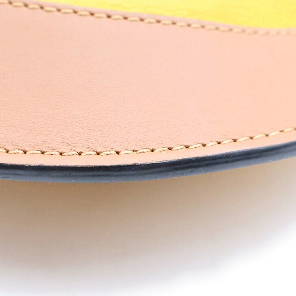 LOEWE(ロエベ) ホースシュー スモール ショルダーバッグ イエロー×ブラウン カーフレザー A826303X03 シルバー金具