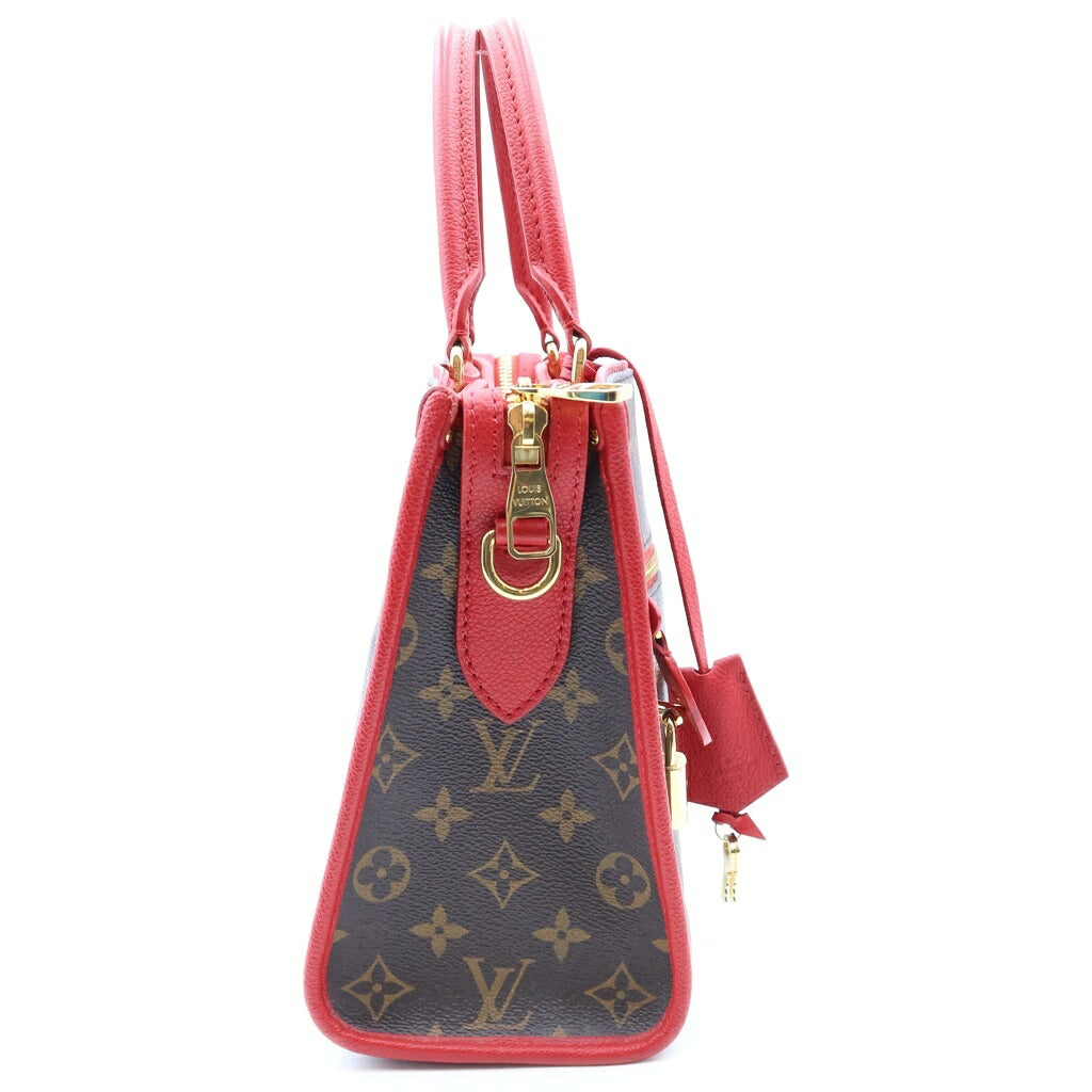 LOUIS VUITTON(ルイヴィトン) ポパンクールPM ハンドバッグ トートバッグ 2way モノグラム PVCレザー ブラウン/レッド M43433