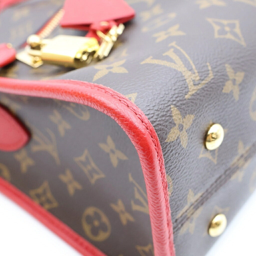 LOUIS VUITTON(ルイヴィトン) ポパンクールPM ハンドバッグ トートバッグ 2way モノグラム PVCレザー ブラウン/レッド M43433