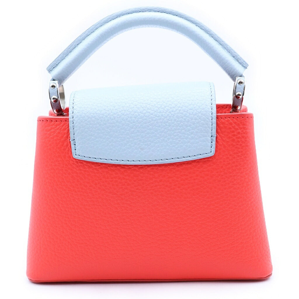 LOUIS VUITTON(ルイヴィトン) カプシーヌ MINI バイカラー 2WAYハンドバッグ ショルダーバッグ レッド×ライトブルー トリヨンレザー M57521 シルバー金具