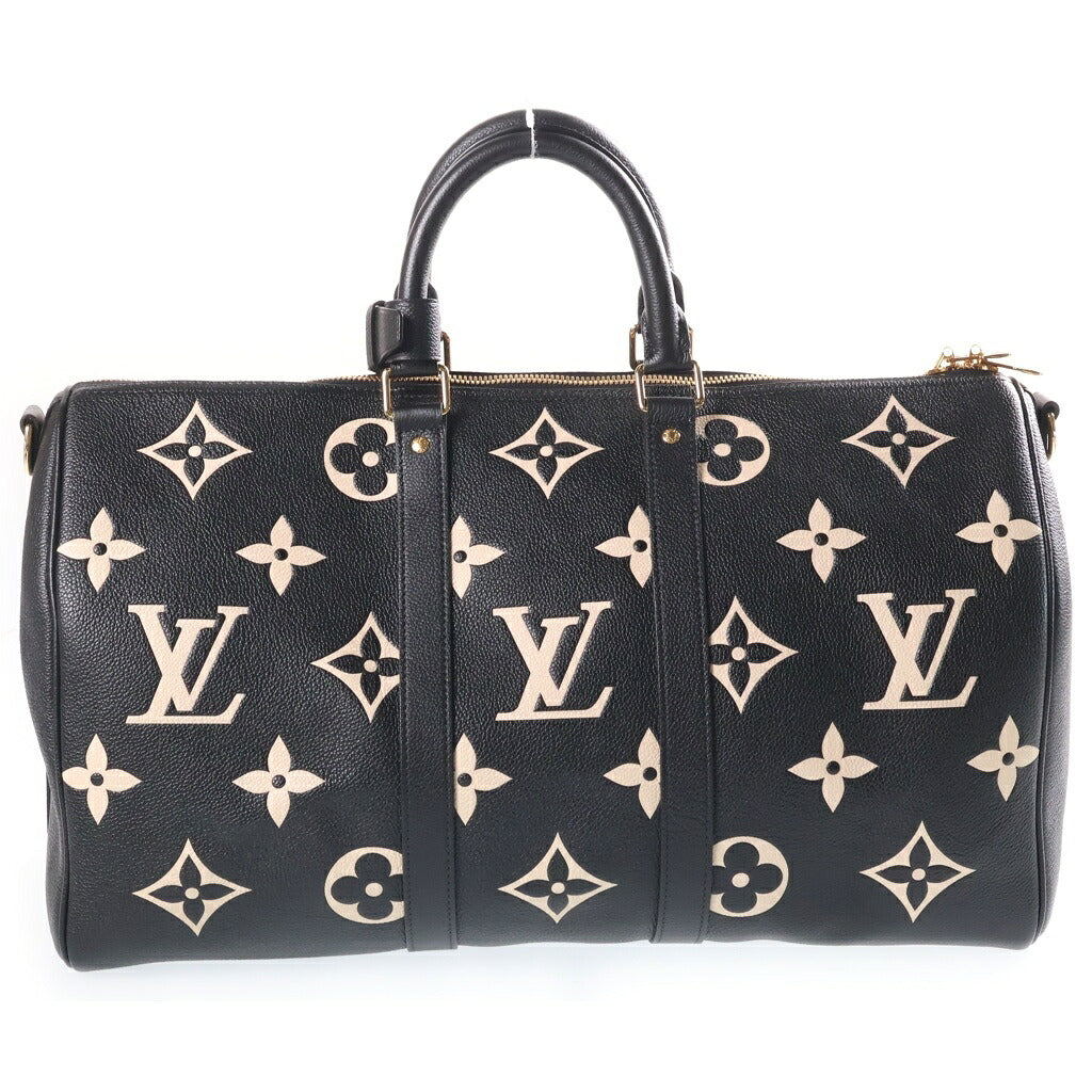 LOUIS VUITTON(ルイヴィトン) キーポル45 バンドリエール ボストンバッグ ハンドバッグ ショルダーバッグ 2way モノグラムアンプラント レザー ブラック/アイボリー M46670