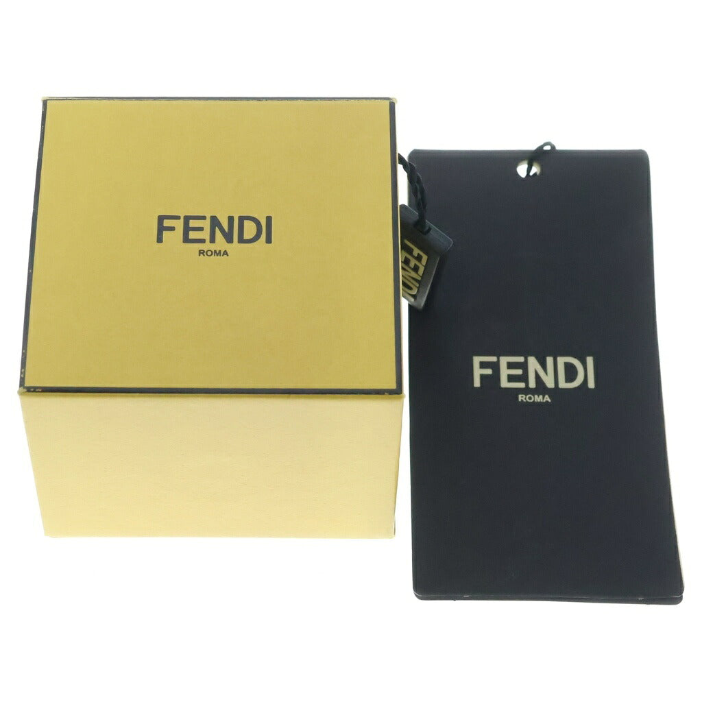 FENDI(フェンディ) ロゴ 2連 リング ラインストーン クリスタル GP メッキ ゴールド