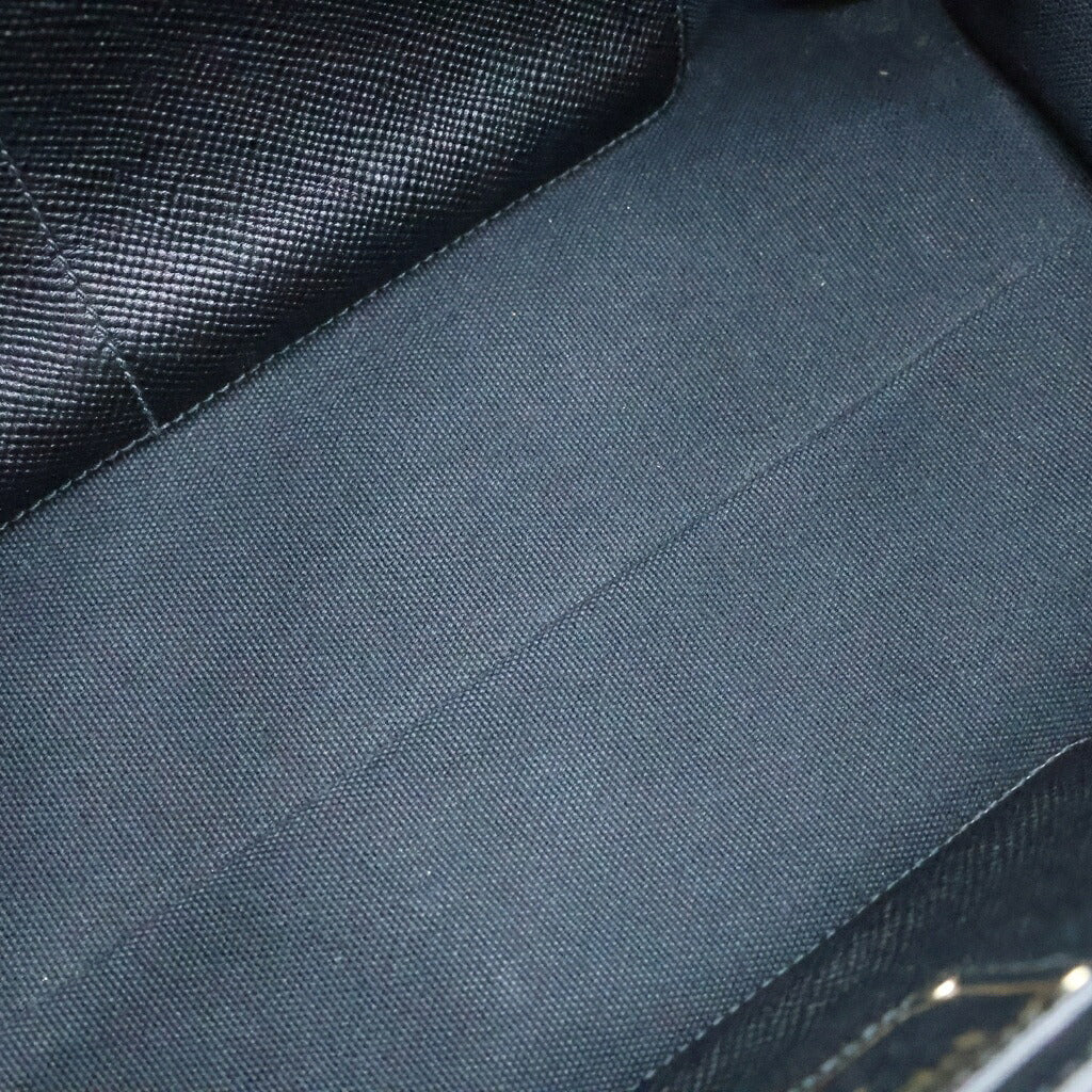 PRADA(プラダ) ロゴ ハンドバッグ ショルダーバッグ 2WAY サフィアーノレザー×キャンバス ブラック BN2595