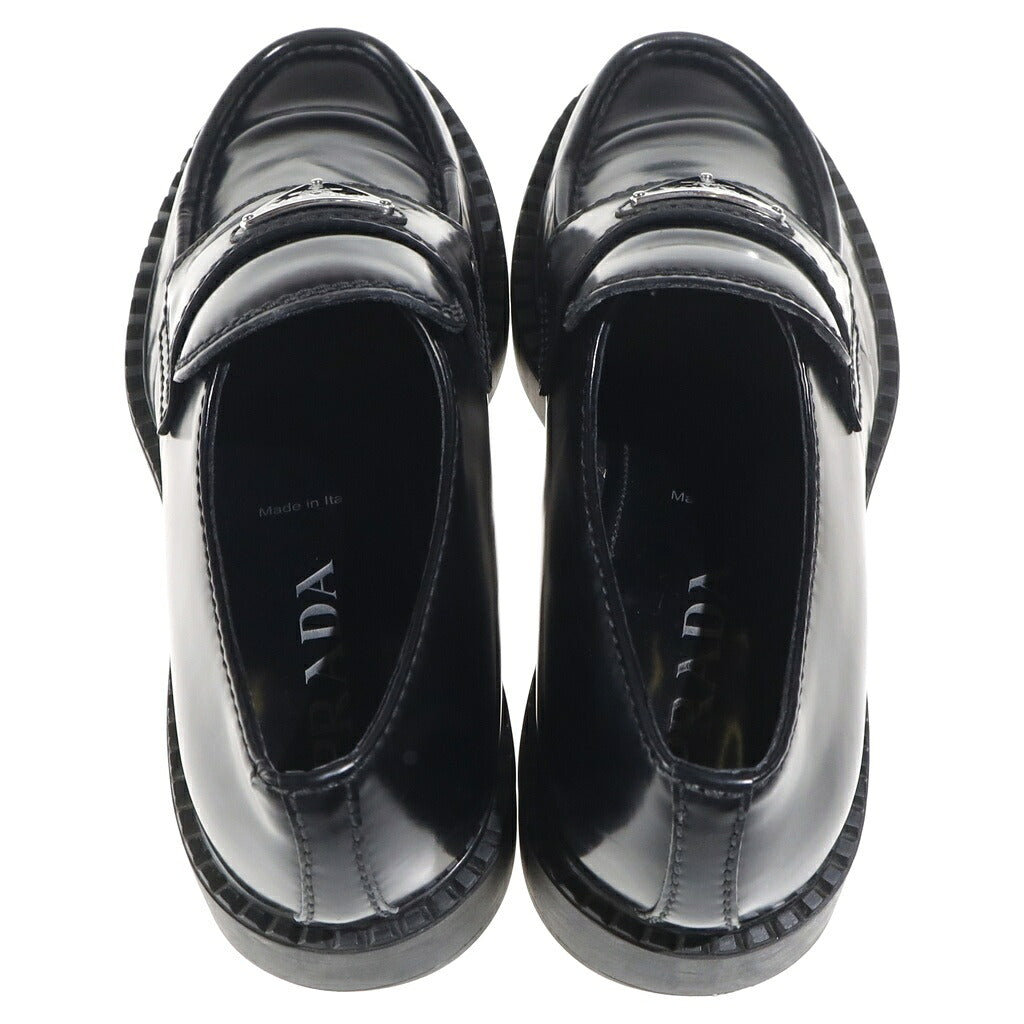 PRADA(プラダ) チョコレート ブラッシュドレザー ローファー レザー ブラック 2DE127
