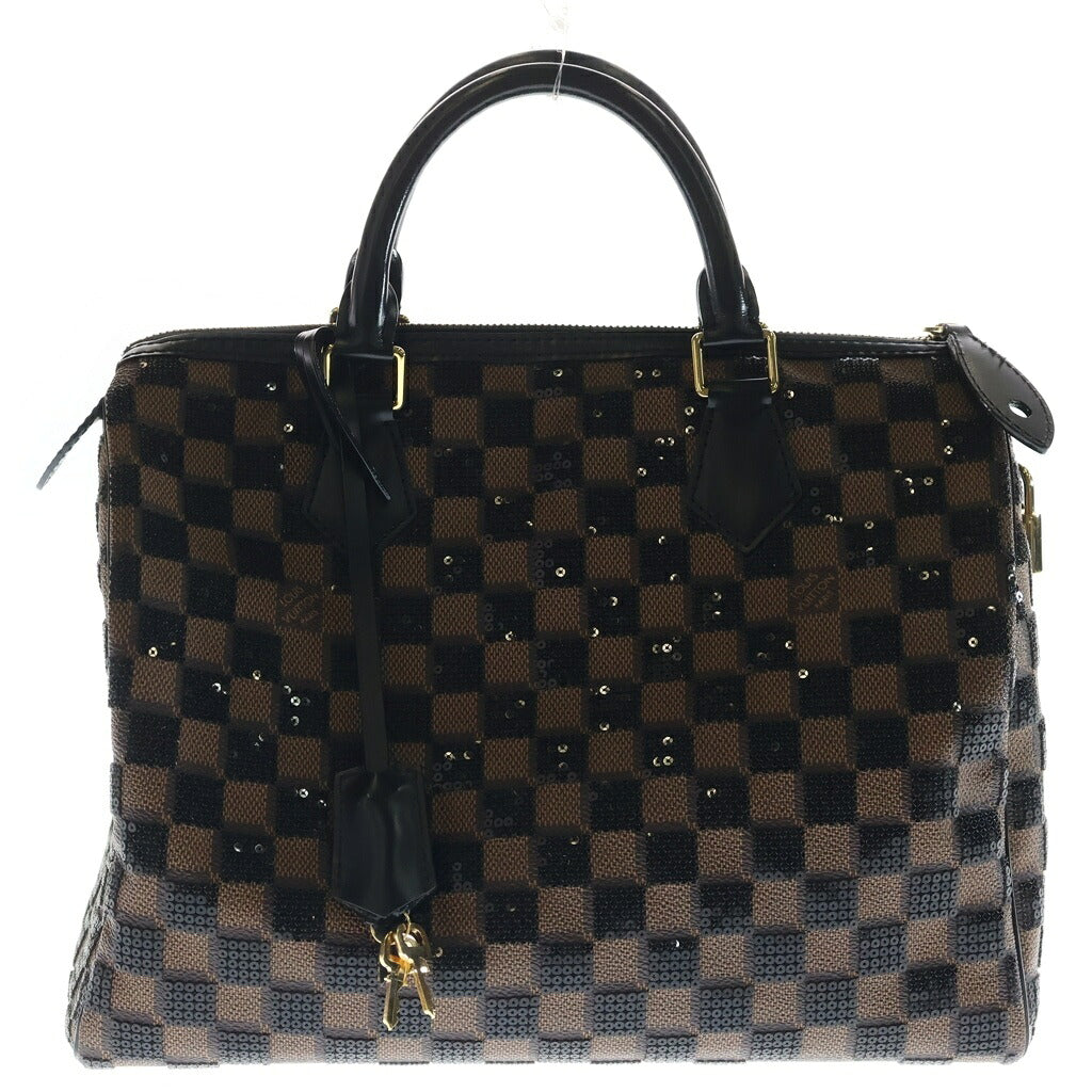 LOUIS VUITTON(ルイヴィトン) ダミエ パイエット スピーディ30 ハンドバッグ ミニボストンバッグ ブラウン×ブラック PVC×レザー スパンコール N41262