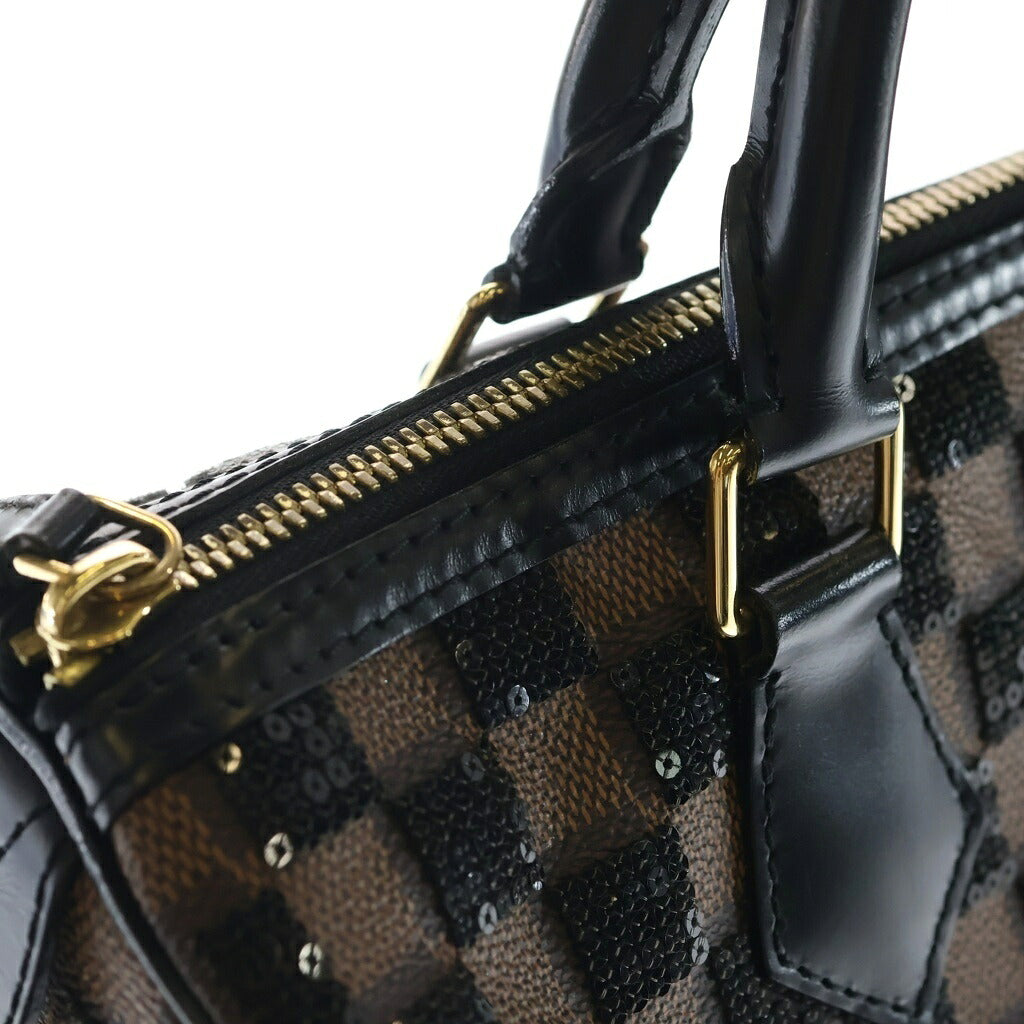LOUIS VUITTON(ルイヴィトン) ダミエ パイエット スピーディ30 ハンドバッグ ミニボストンバッグ ブラウン×ブラック PVC×レザー スパンコール N41262