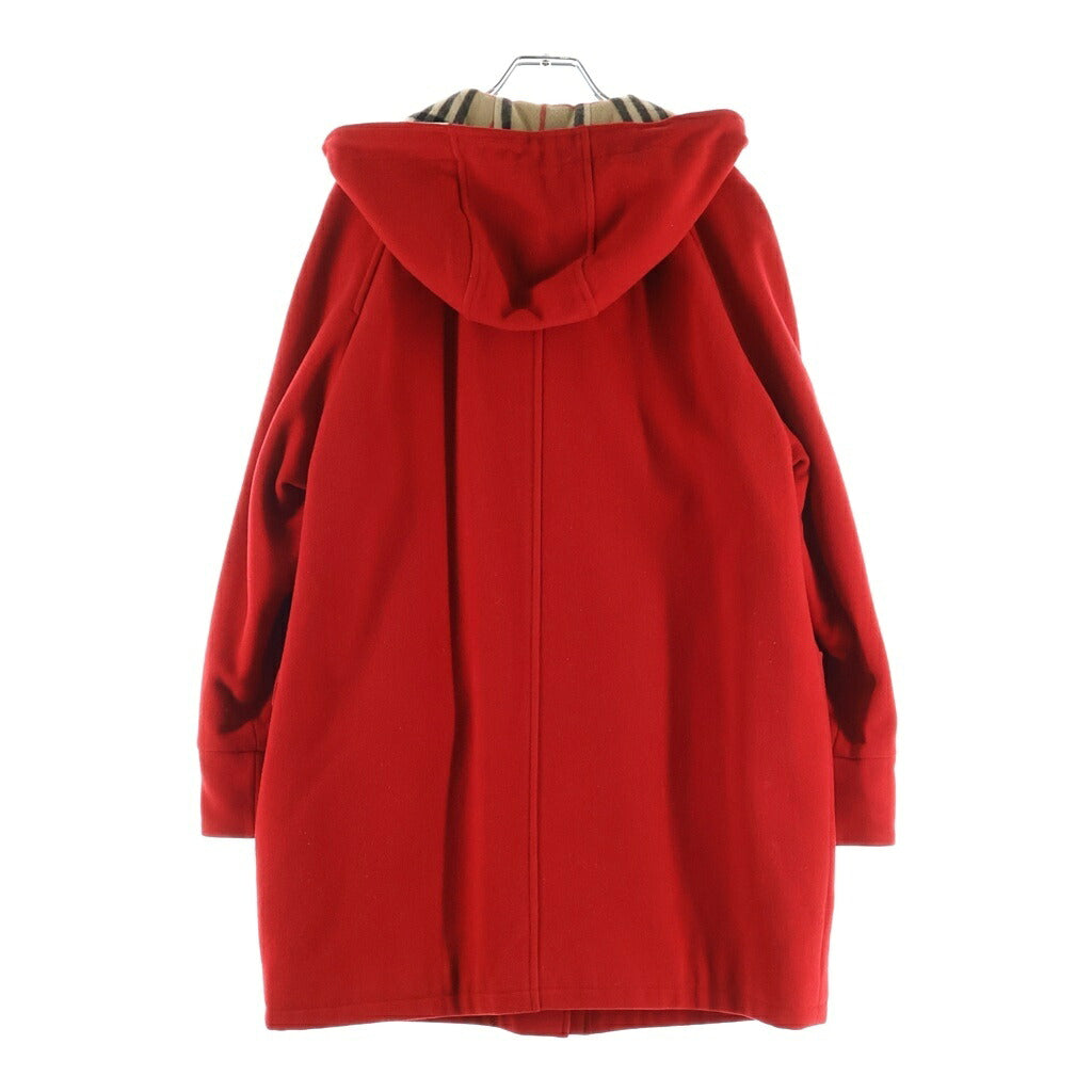 BURBERRYS(バーバリーズ) フーデッド ショート コート アウター ノバチェック カシミヤ ウール レッド/ベージュ FNA50-079 レディース