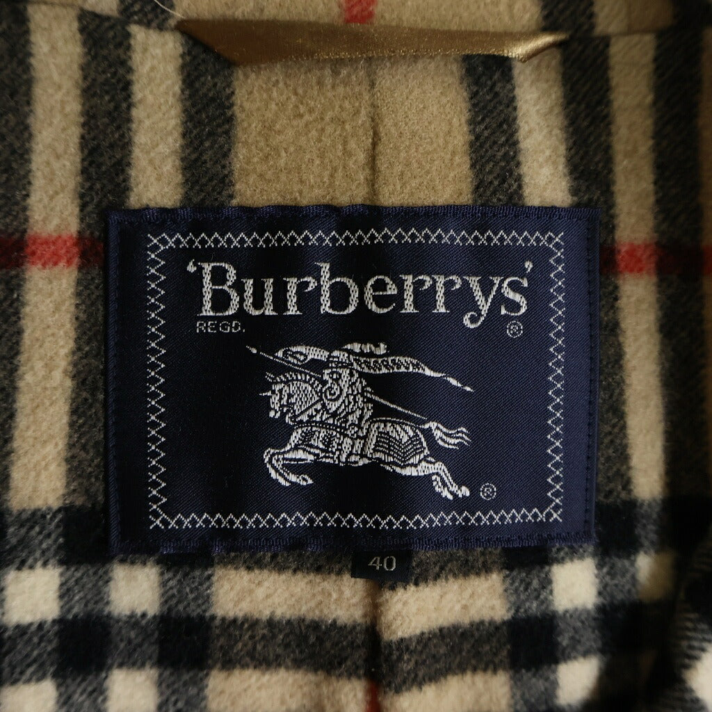 BURBERRYS(バーバリーズ) フーデッド ショート コート アウター ノバチェック カシミヤ ウール レッド/ベージュ FNA50-079 レディース