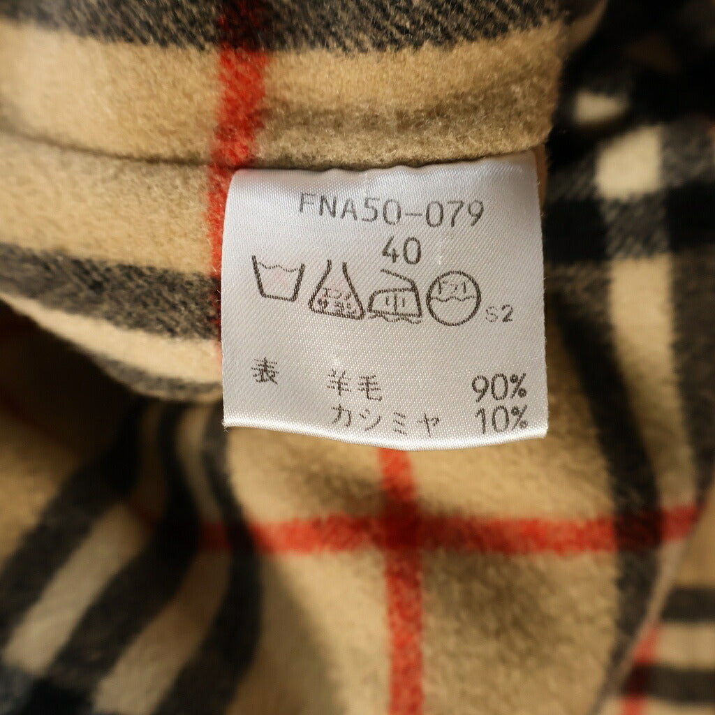 BURBERRYS(バーバリーズ) フーデッド ショート コート アウター ノバチェック カシミヤ ウール レッド/ベージュ FNA50-079 レディース