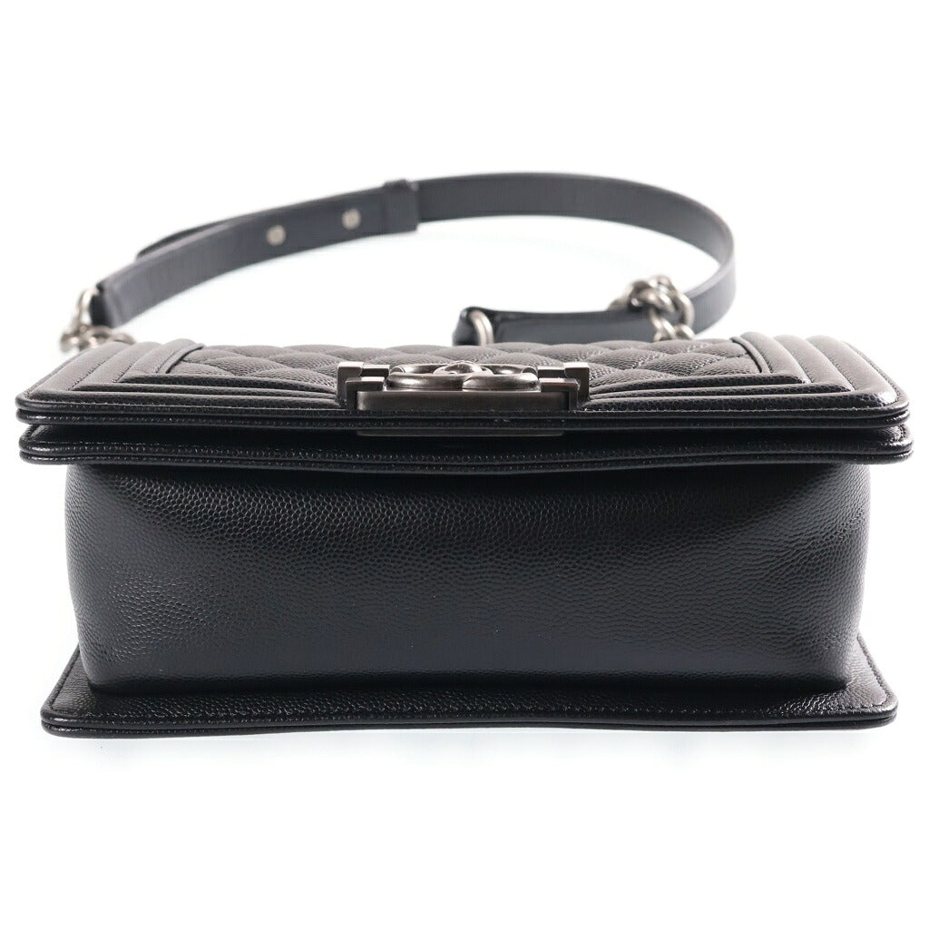 CHANEL(シャネル) ボーイシャネル20 チェーンショルダーバッグ ハンドバッグ ブラック キャビアスキン A67085 プレート