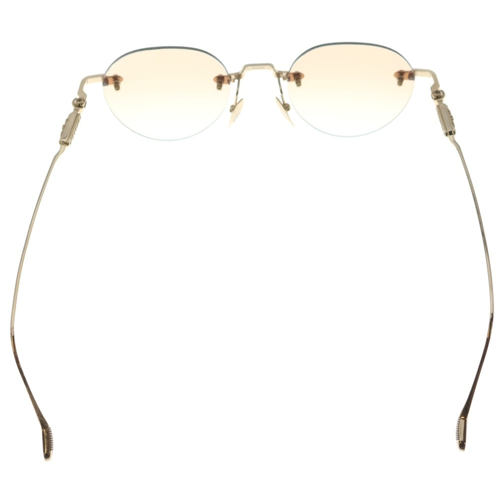 CHROME HEARTS(クロムハーツ) SOFFFFFFFFERS サイド フローラルクロス リムレス アイウェア サングラス 眼鏡 ブラウン 90328580