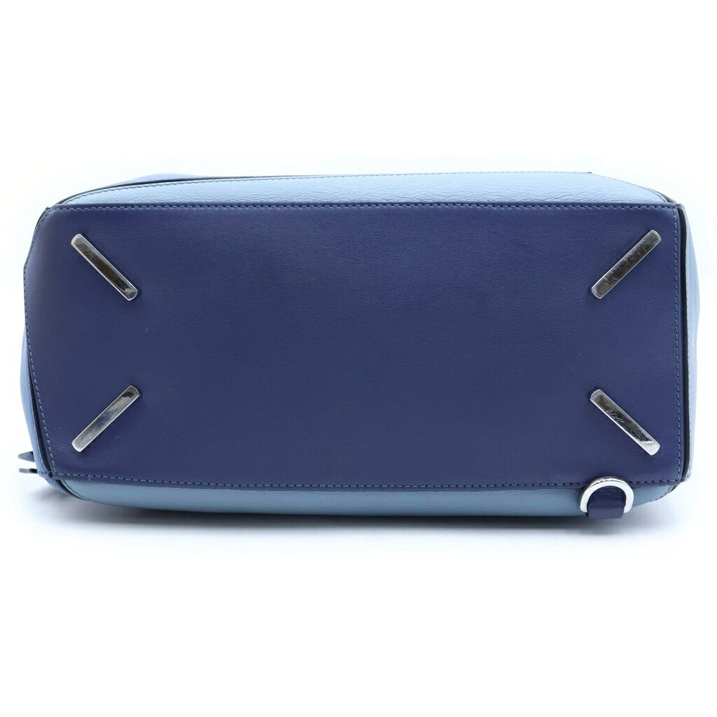 LOEWE(ロエベ) パズルバッグ ミディアム バイカラー 2WAYハンドバッグ ショルダーバッグ ブルー×ライトブルー レザー シルバー金具
