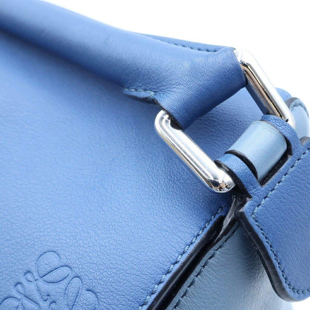 LOEWE(ロエベ) パズルバッグ ミディアム バイカラー 2WAYハンドバッグ ショルダーバッグ ブルー×ライトブルー レザー シルバー金具