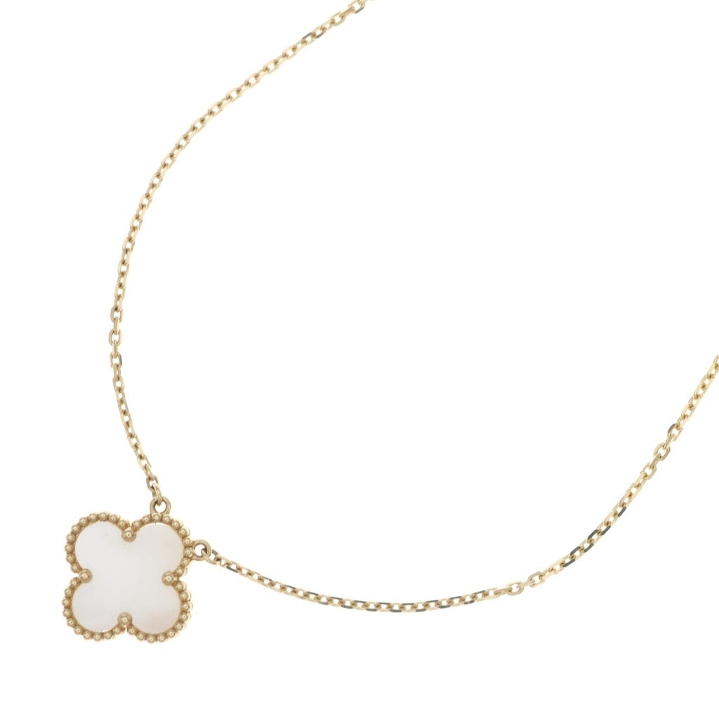 Van Cleef & Arpels(ヴァンクリーフアンドアーペル) ヴィンテージアルハンブラ ネックレス マザーオブパール ホワイト×イエローゴールド VCARA45900